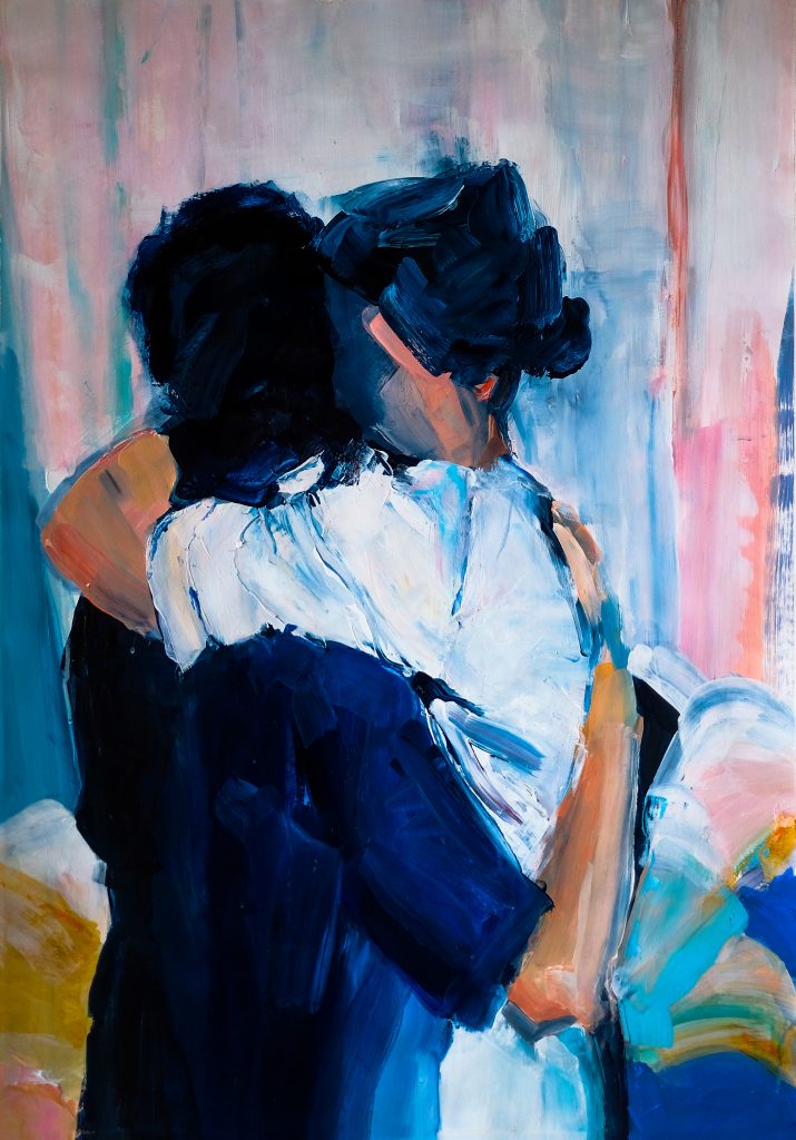 Roswitha Schumacher-Kuckelkorn | Liebende | Arcyl auf Papier | 2025