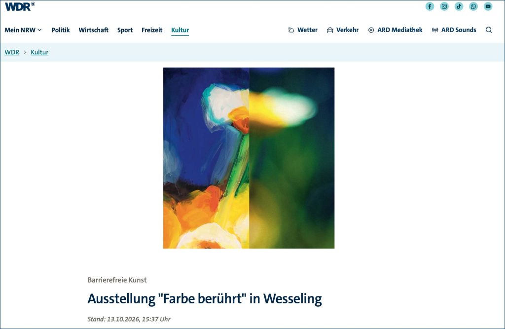Farbe berührt | barrierefreie Kunst | Bericht vom WDR